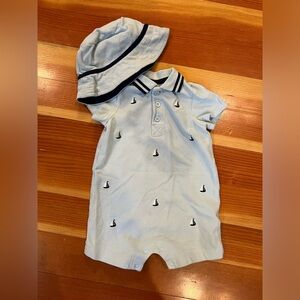 LITTLE ME Romper & Hat Set